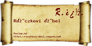 Ráczkevi Ábel névjegykártya